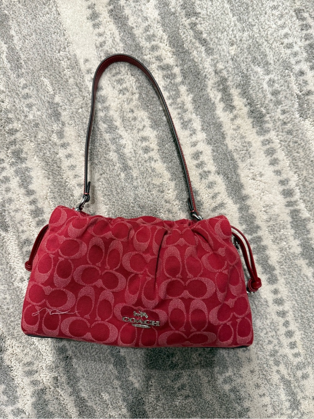 Coach Crimson Signature Shoulder Bag